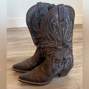 Ariat Brown Leather Embroidered Western Country Cowgirl Boots Women’s Size 7